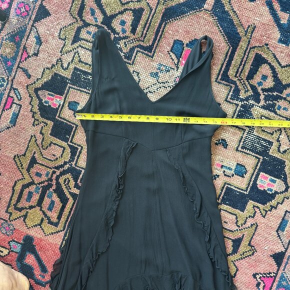 Elizabeth and James Black Silk Dress 4 - Picture 8 of 11